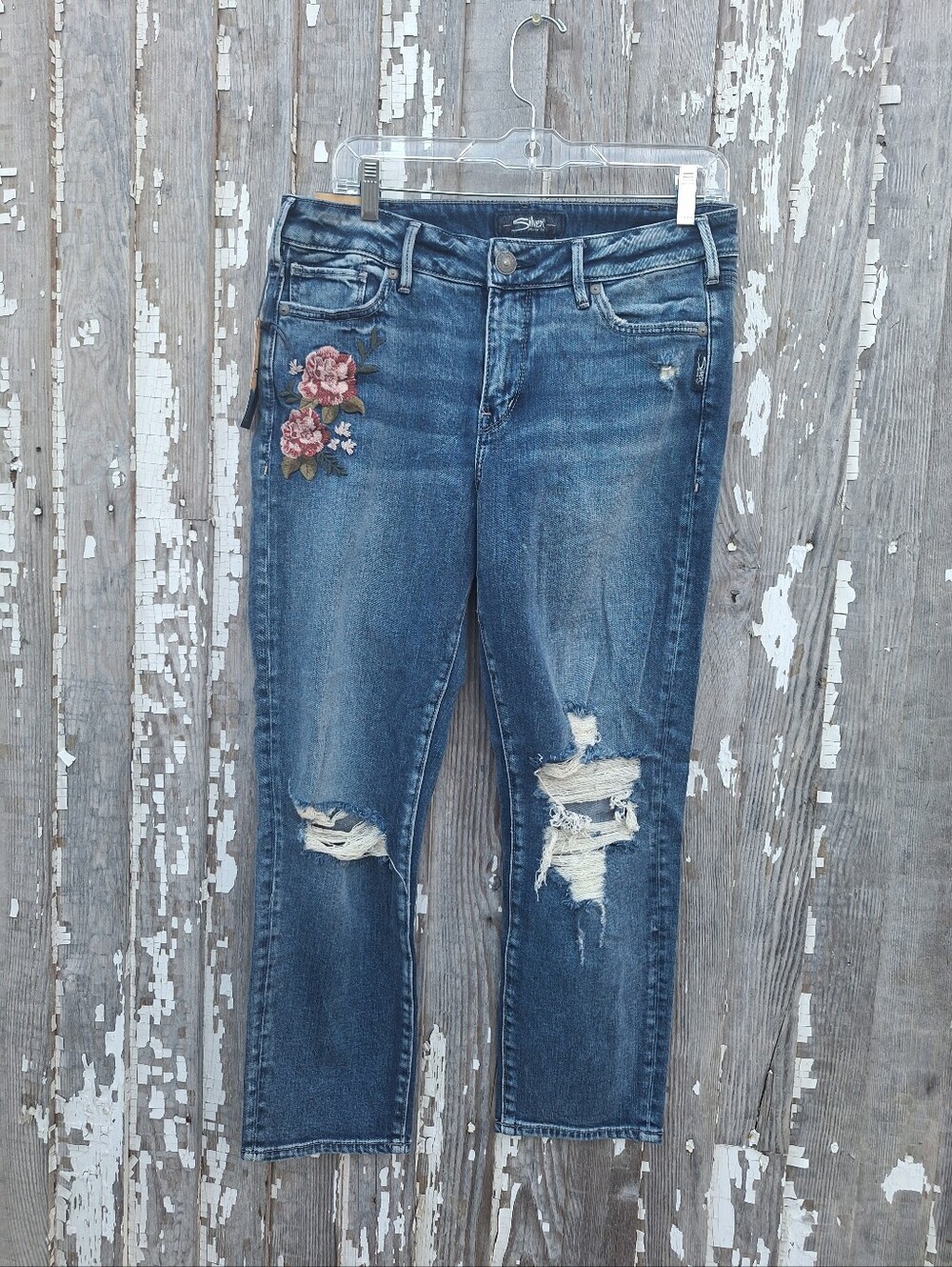 Silver Jeans Mazy Slim Crop Straight High Rise Size 30 NWT